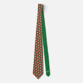Cravate Frappe verte et rouge E175 Motif Noël (Devant)