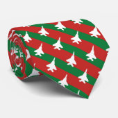 Cravate Frappe verte et rouge F-15C Motif Noël (Roulé)