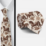 Cravate French Countryside Horse Toile de Jouy Neck Tie<br><div class="desc">Brown French Countryside Horses Toile de Jouy Neck Tie Elevate your formalwear with timeless European charm. This elegant neck tie features a classic toile de Jouy pattern inspired by the romantic landscapes and horses of the French countryside. Rendered in rich brown tones on a soft neutral backdrop, the detailed pastoral...</div>