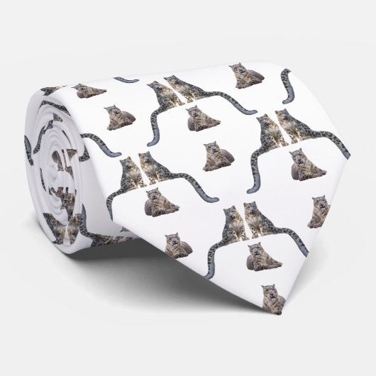 Cravate Frenzied Tie-Dye Double Face Léopard des Neiges (c (Roulé)