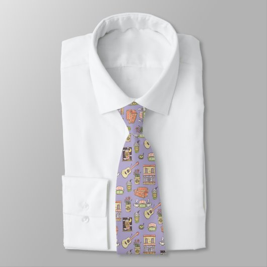 Cravate FRIENDS™ | Motif d'icône violet (Attaché)