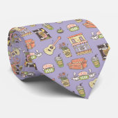 Cravate FRIENDS™ | Motif d'icône violet (Roulé)