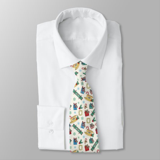 Cravate FRIENDS™ | Motif d'icônes de Noël (Attaché)