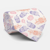 Cravate FRIENDS™ | Motif Pastel Central Perk (Roulé)