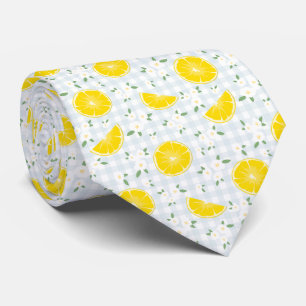 Cravate Fruit Été Jaune & Citron Bleu