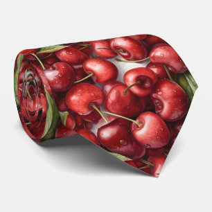 Cravate Fruit motif de cerise carrelée