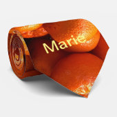 Cravate Fruit simple orange ajouter nom minimum personnali (Roulé)