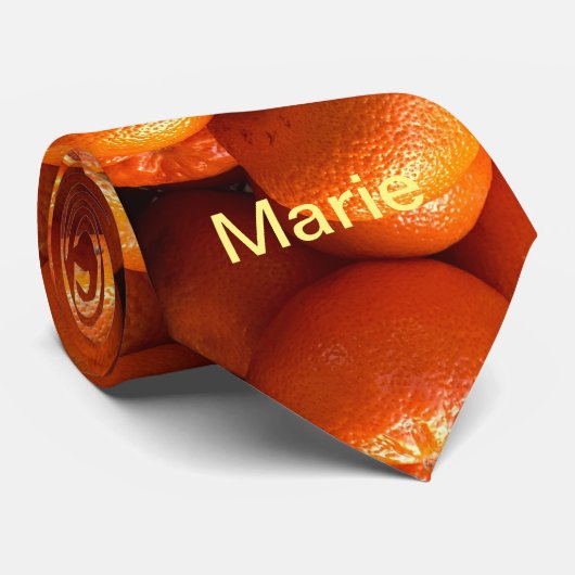 Cravate Fruit simple orange ajouter nom minimum personnali (Roulé)