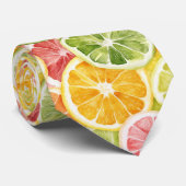 Cravate Fruits Citriques Lime Citron Orange Pamplemousse (Roulé)