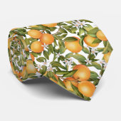 Cravate Fruits cool orange et fleurs d'orange (Roulé)