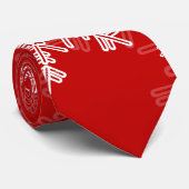 Cravate Fruits de Noël rouge et blanc (Roulé)