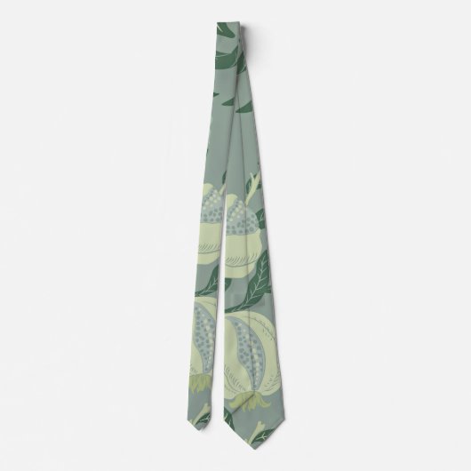 Cravate Fruits et grenade, tons verts (Dos)