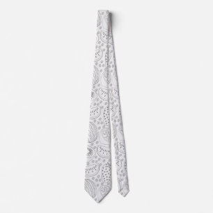 Cravate Fruits tropicaux sans couture motif noir et blanc