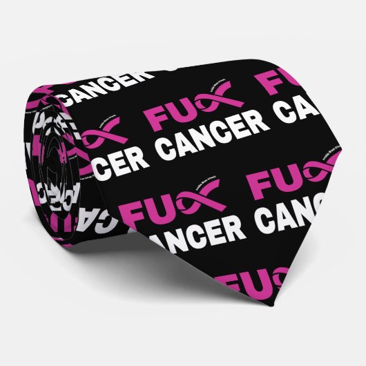 Cravate FU CANCER...Cancer du sein (Roulé)