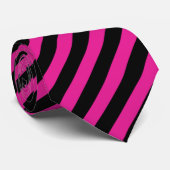 Cravate Fuchsia and black candy stripes (Roulé)