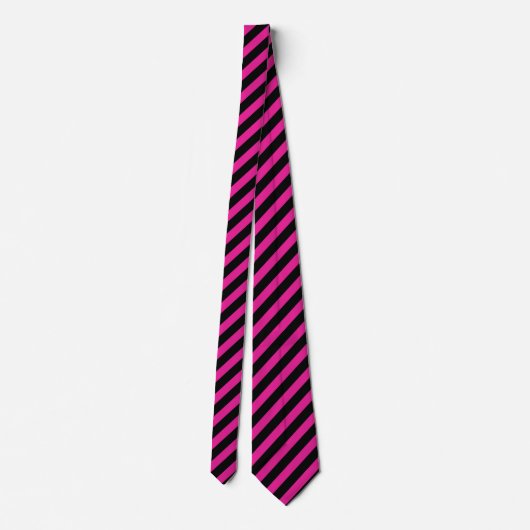 Cravate Fuchsia and black candy stripes (Dos)