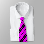 Cravate Fuchsia & Black Diagonal épaisse et mince (Attaché)