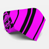 Cravate Fuchsia & Black Diagonal épaisse et mince (Roulé)