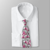 Cravate Fuchsia en blanc et rose (Attaché)