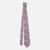 Cravate Fuchsia en blanc et rose (Dos)