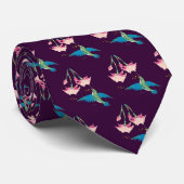 Cravate FUCHSIA et COLIBRI par SHARON SHARPE (Roulé)