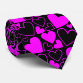 Cravate fuchsia et noire, creuse et solide de (Roulé)