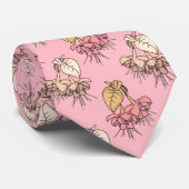 Cravate Fuchsia Fleurs Rose Rouge (Roulé)