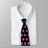 Cravate Fuchsia - Noir moderne Pois (Attaché)