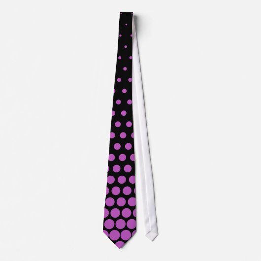 Cravate Fuchsia - Noir moderne Pois (Devant)