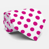 Cravate Fuchsia polka (Roulé)