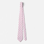 Cravate Fuchsia polka croise sur blanc (Devant)