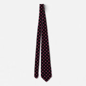 Cravate Fuchsia polka croise sur noir (Dos)