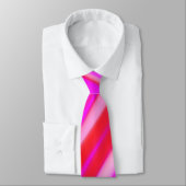 Cravate Fuchsia rose chaud Abstrait rayures (Attaché)