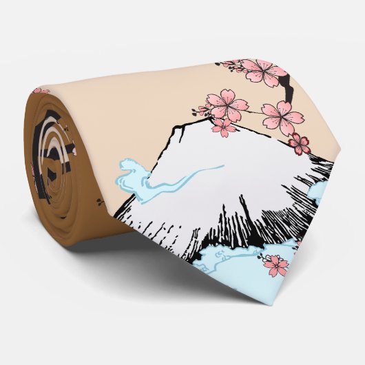 Cravate Fuji et Sakura (Roulé)