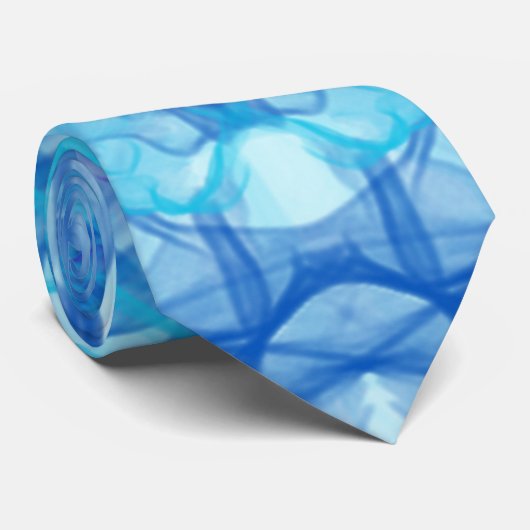 Cravate FUMÉE BLEUE - Art Fractal - (Roulé)