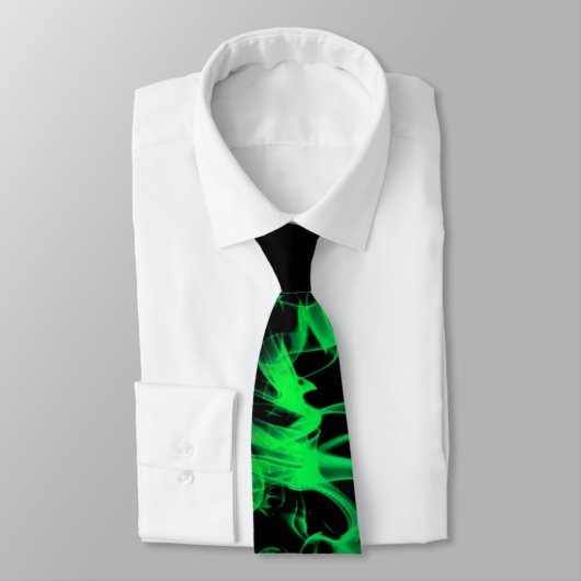 Cravate Fumée de pierre gemme - vert vert (Attaché)
