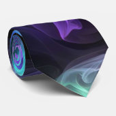 Cravate Fumée Iridescente sur noir (Roulé)