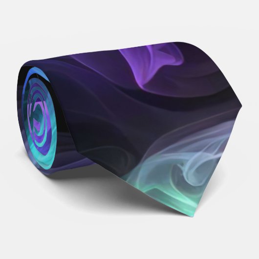 Cravate Fumée Iridescente sur noir (Roulé)