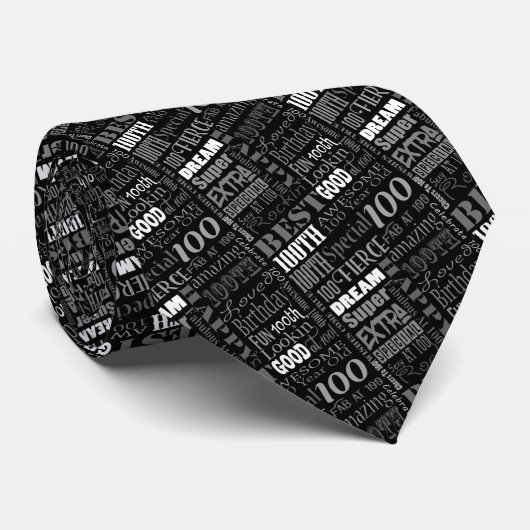 Cravate Fun 100th Birthday Party Personalized Monogram (Roulé)