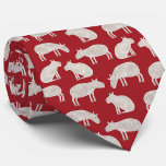 Cravate Fun Capybara Pattern Red<br><div class="desc">A fun watercolor capybara pattern on a festive red background for animal and wildlife lovers.  Original art by Nic Squirrell. Perfect for Christmas and the winter Holidays,  or for any other time!</div>