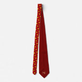 Cravate Fun Elegant Rouge & Or Pois moderne Noël (Dos)