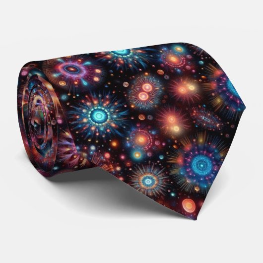 Cravate Fun Fireworks (Roulé)