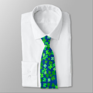 Cravate Fun Four Leaf Clochers on Navy Blue