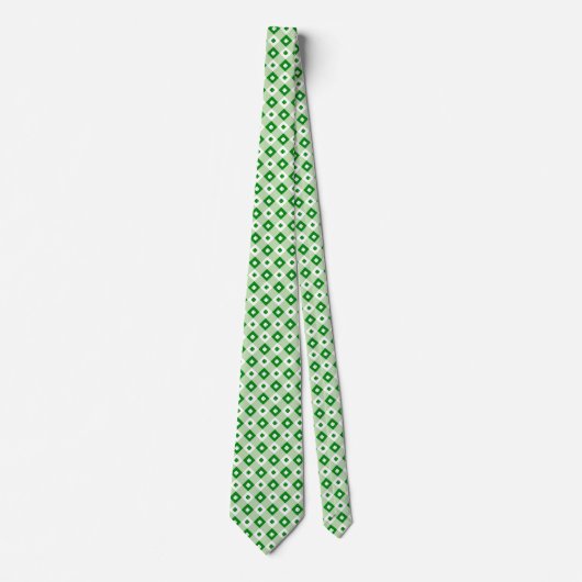 Cravate Fun Green St Patrick's Day Lucky Clover Plaid (Devant)