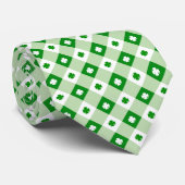Cravate Fun Green St Patrick's Day Lucky Clover Plaid (Roulé)