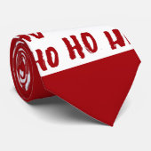 Cravate Fun Ho Ho Ho Texte Rouge Fête Motif Noël (Roulé)