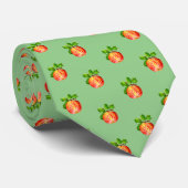 Cravate Fun moderne Pomme Rouge Motif de fruits vert (Roulé)