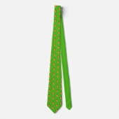 Cravate Fun moderne Pomme Rouge Motif de fruits vert (Devant)