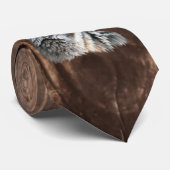 Cravate Fun Novelty Wood Background Coyote Animal  (Roulé)