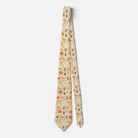 Cravate Fun Orange Fall Motif (Devant)